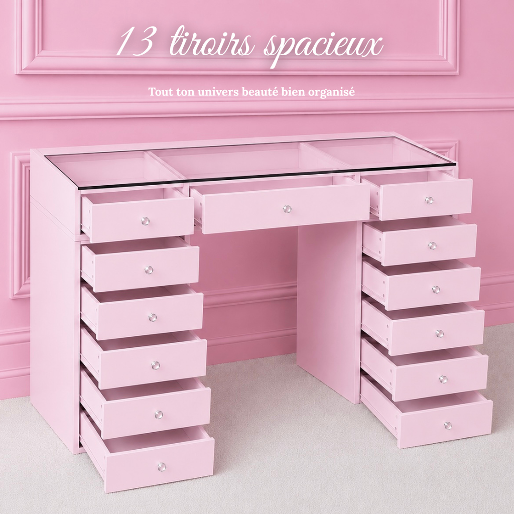 Pink vanity